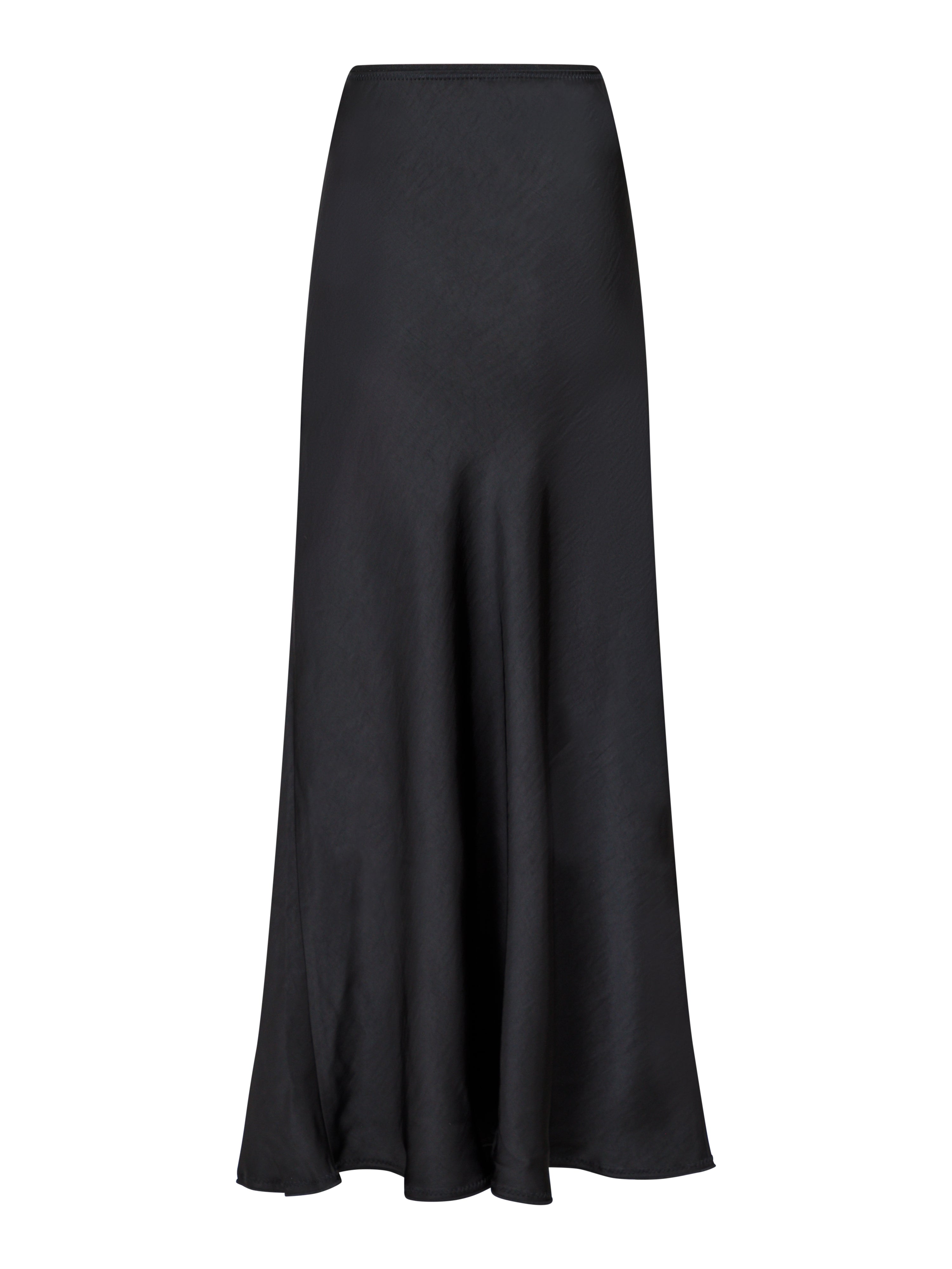 Vicky Heavy satinnederdel - sort